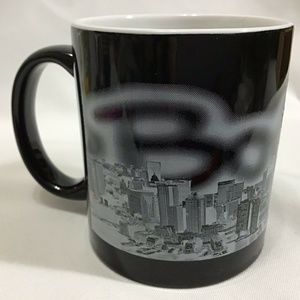 Boston Birdseye Skyline Picture View Black Mug